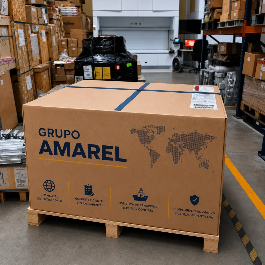 Gestión de compras e importación internacional de repuestos industriales y equipos OEM realizada por Grupo Amarel.
