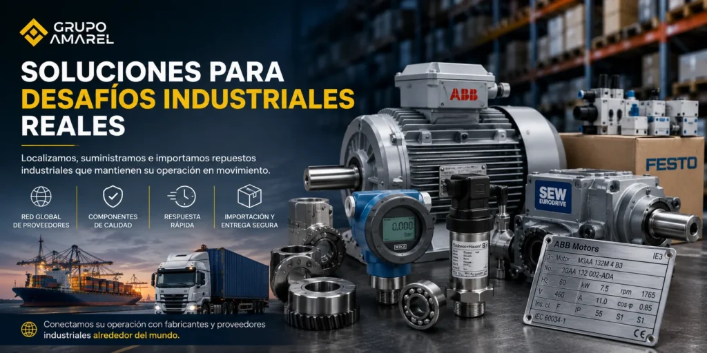 Soluciones para desafíos industriales mediante la localización, suministro e importación de repuestos industriales.