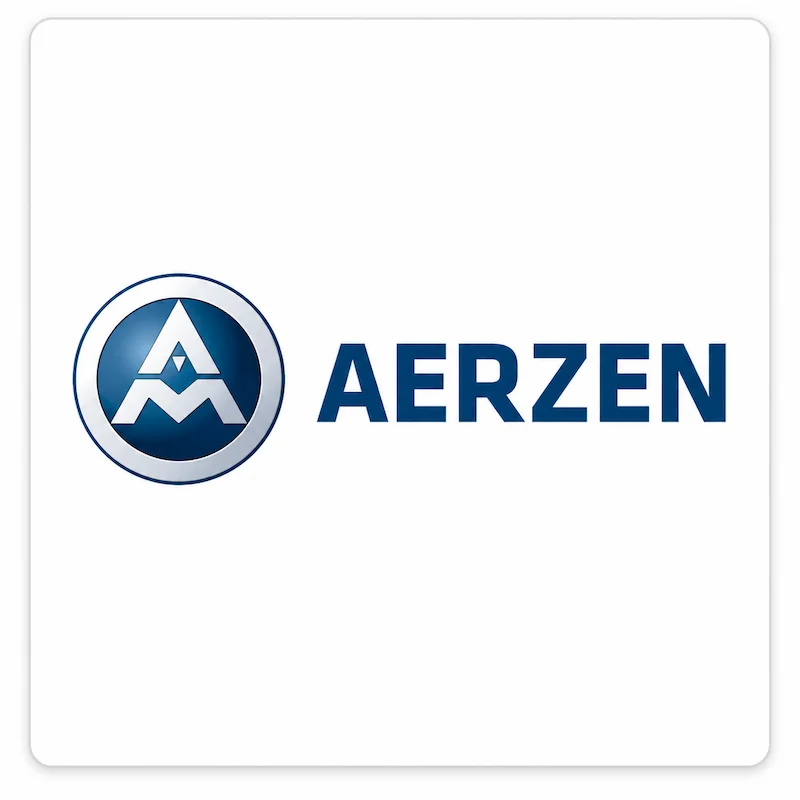 Logo Aerzen - fabricante de sopladores industriales, compresores de tornillo, tecnología de vacío y equipos para procesos industriales suministrados por Grupo Amarel