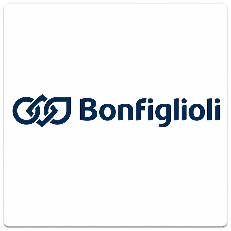 Bonfiglioli logo industrial para reductores, motorreductores y sistemas de transmisión suministrados por Grupo Amarel.