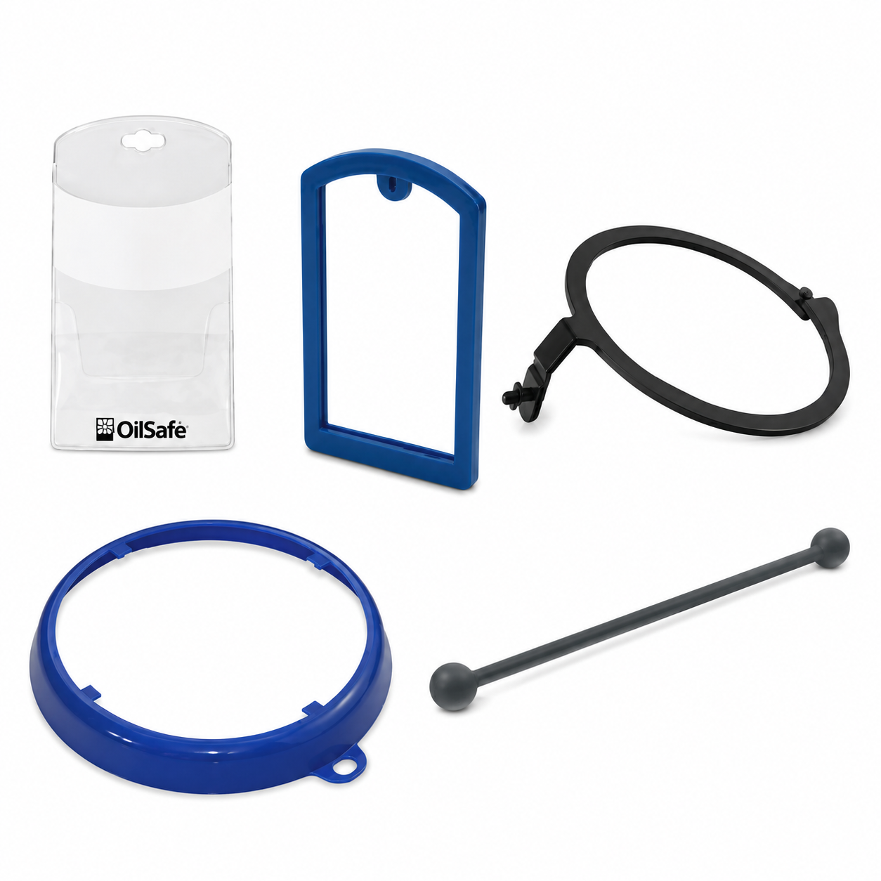Accesorios OilSafe para identificación, codificación por color y manejo seguro de lubricantes industriales gestionados por Grupo Amarel