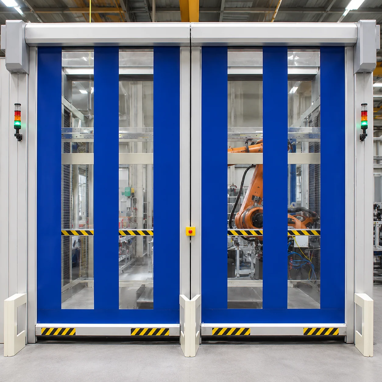 Puerta rápida industrial Albany Entrematic para aplicaciones de manufactura, logística y automatización industrial en Guatemala.